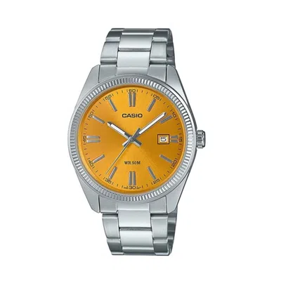 Casio Silver Steel Watch In Metallic