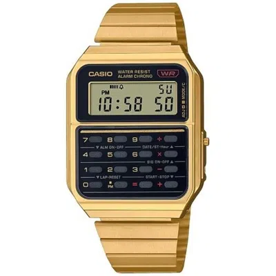 Casio Men's Watch  Vintage Calculator ( 34 Mm) Gbby2 In Gold