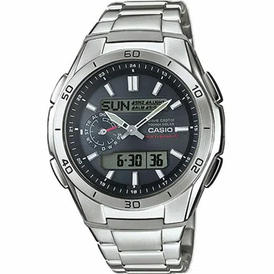 Casio Men's Watch  Wave Ceptor Multibadn 6 Tough Solar Black Grey Silver ( 43,5 Mm) Gbby2 In Metallic