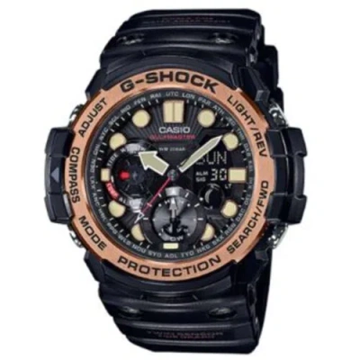 Pre-owned Casio Men's Watch G-shock Gulfmaster Digital Compass Black Strap Gn-1000rg-1acr
