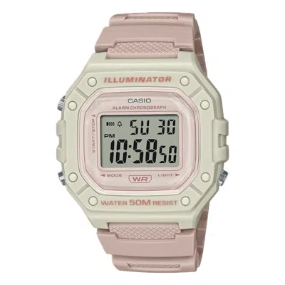 Casio Men's Water-resistant Digital Watch With Pink Band - W-218hc-4a2vcf