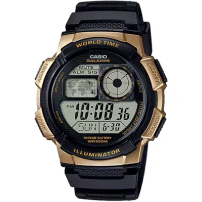 Casio Men's World Time Digital Resin Watch With Black And Gold Dial - Ae-1000w-1a3vcf