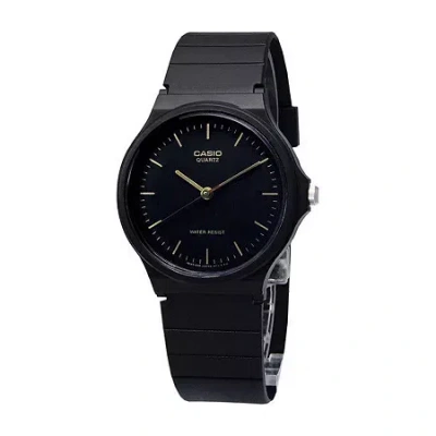 Casio Mens Black Dial Black Resin Strap Watch Mq24-1ellub In Blue