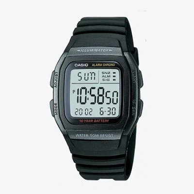 Casio Mens Black Square Digital Watch W96h-1bvos