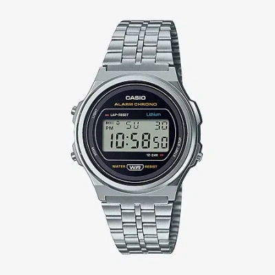 Casio Mens Black Stainless Steel Bracelet Watch A171we-1a In Silver