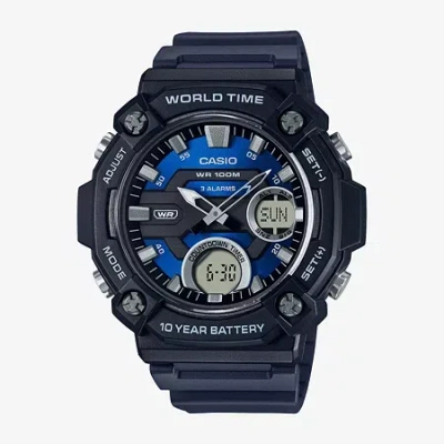 Casio Mens Black Strap Watch Aeq120-2av In Blue