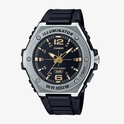 Casio Mens Black Strap Watch Mwa100h-1a2v In Blue