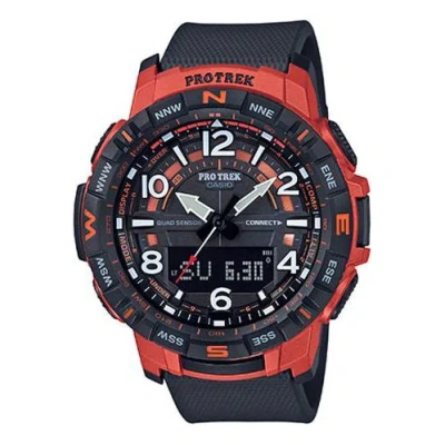 Casio Mens Black/red Analog/digital Combo