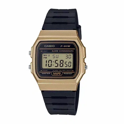 Casio Mens Digital Black Strap Watch F-91wm-9apb In Multi