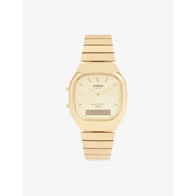 Casio Mens  Vintage Stainless-steel Quartz Watch 41mm In Gold