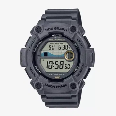 Casio Mens Gray Strap Watch Ws1300h-8av In Black