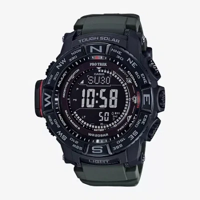 Casio Mens Green Strap Watch Prw-3510y-8cr In Black
