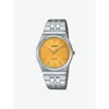 Casio Mens Silver / Yellow  Mtp Stainless-steel Watch In Metallic