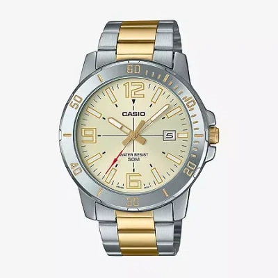 Casio Mens Two Tone Bracelet Watch Mtpvd01sg-9bv In Multi