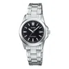 Casio Minimalistic Fashion Steel Strip Waterproof Quartz Watch Black Stainless Steel Strap In Metallic