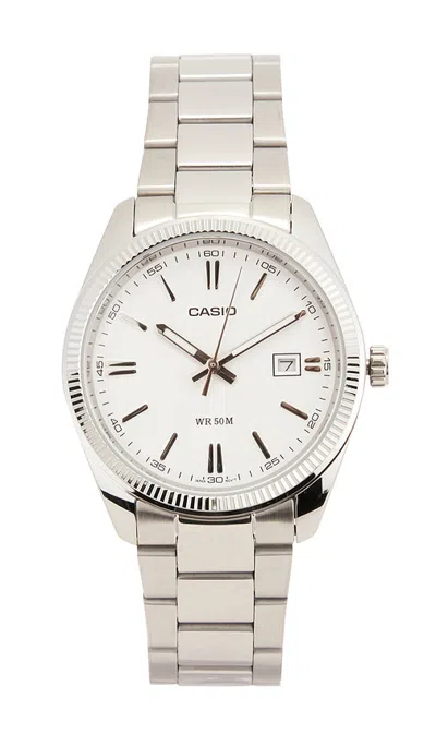 Casio Mtp1302 시계 In 실버 & 화이트