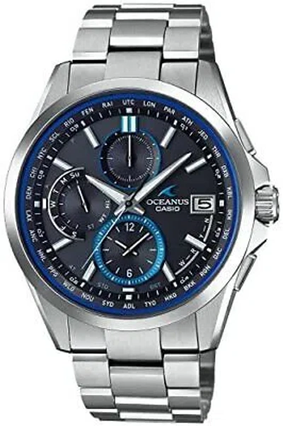 Pre-owned Casio Oceanus Classic Ocw-t2600-1ajf Black Radio Wave Solar Men Watch With Box