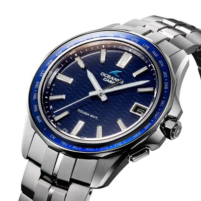 Pre-owned Casio Oceanus Manta Ocw-s400-2ajf Titanium Bluetooth Radio Solar Watch 41.3mm