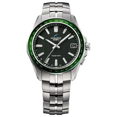Pre-owned Casio Oceanus Manta Ocw-s400-3ajf Green Titanium Men's Watch In Box