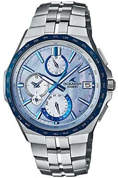 Pre-owned Casio Oceanus Manta Ocw-s5000apa-2ajf Japan Indigo Solar Radio Men's Watch