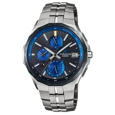 Pre-owned Casio Oceanus Manta Ocw-s5000e-1ajf Black Blue Solar Radio Men Watch In Box
