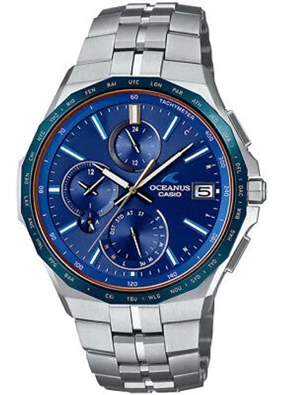Pre-owned Casio Oceanus Manta Ocw-s5000f-2ajf Blue Bluetooth Men's Watch In Box