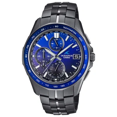 Pre-owned Casio Oceanus Ocw-s7000b-2ajf Blue Manta Case Bluetooth Men's Watch In Box