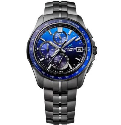 Pre-owned Casio Oceanus Ocw-s7000b-2ajf Manta Bluetooth Radio Solar Titanium Watch Black