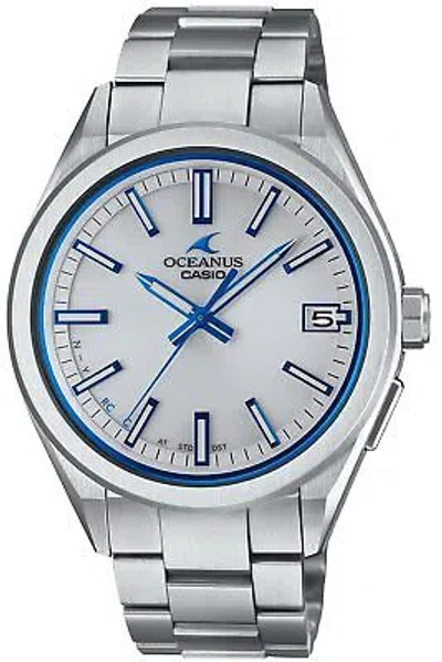 Pre-owned Casio Oceanus Ocw-t200s-7ajf Silver Solar Radio Men's Watch With Box