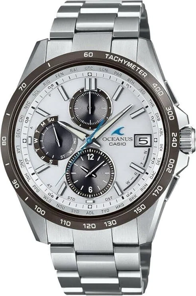 Pre-owned Casio Oceanus Ocw-t2600j-7ajf Classic Line Titanium 42.8mm Radio Solar Watch