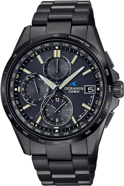 Pre-owned Casio Oceanus Ocw-t2600jb-1ajf Classic Line All Black Dlc Japan Imported