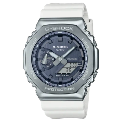 Pre-owned Casio Orologio  G-shock Gm-2100ws-7aer Precious Heart White Grey
