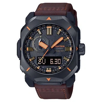 Pre-owned Casio Outdoor Pro Trek Solar Powered Triple Sensor Word Time : Prw-6900yl-5