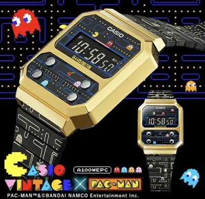 Pre-owned Casio Pac-man Watch A100wepc From Japan With Box Bandai Namco