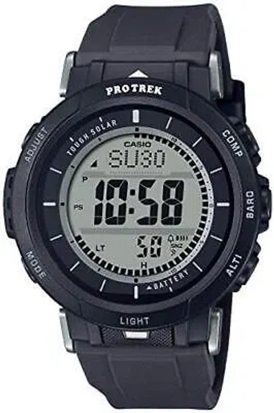 Pre-owned Casio Prg-30 Series Protrek Solar Wristwatch Black Durasoft Band