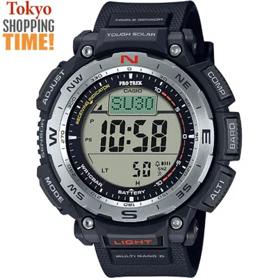 Pre-owned Casio Pro Trek Climber Line Prw-3400-1jf Solar Radio Compass Digital Men Watch