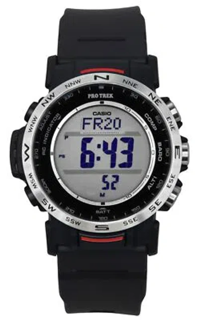 Pre-owned Casio Pro Trek Climber Line Radio-controlled Compass Prw-35-1a 100m Mens Watch