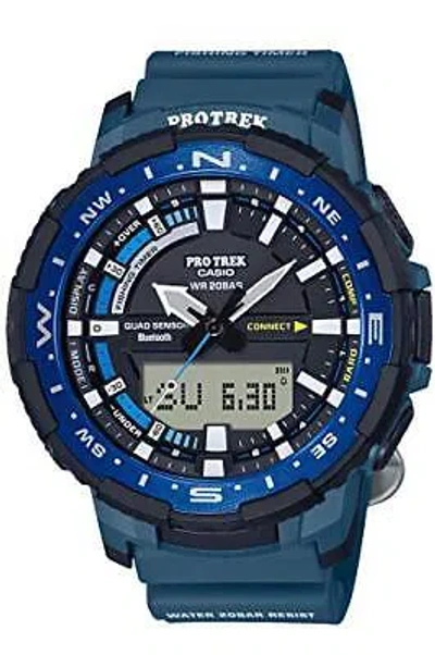 Pre-owned Casio Pro Trek Connected Prt-b70-2jf Bluetooth Mobile Link Wr 20bar Men Watch