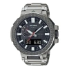 Casio Pro Trek Manaslu Analog Watch 'black Steel' In Metallic