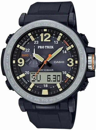 Pre-owned Casio Pro Trek Prg600-1 Safari Triple Sensor Ver.3 Stn Lcd 100m Men's Watch F/s