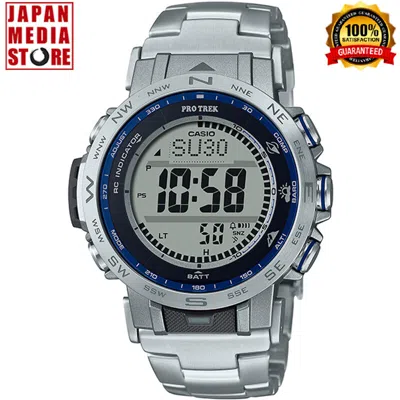 Pre-owned Casio Pro Trek Prw-31yt-7jf Solar Atomic Radio Titanium Band Digital Men Watch