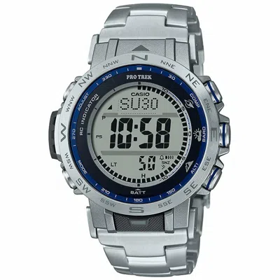 Pre-owned Casio Pro Trek Prw-31yt-7jf Solar Atomic Radio Titanium Band Digital Mens Watch