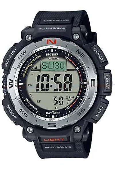 Pre-owned Casio Pro Trek Prw-3400-1jf Climber Line Atomic Radio Digital Solar Watch