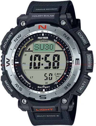 Pre-owned Casio Pro Trek Prw-3400-1jf Climber Line Dual-layer Lcd Digital Solar Watch