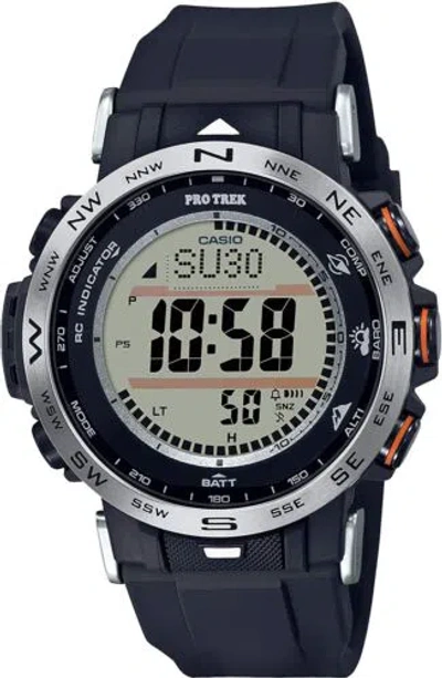 Pre-owned Casio Pro Trek Prw-35-1ajf Climber Digital Watch Men Solar Atomic Triple Sensor