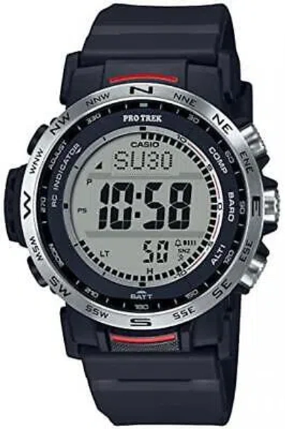 Pre-owned Casio Pro Trek Prw-35-1ajf Climber Triple Sensor Digital Solar Atomic Men Watch