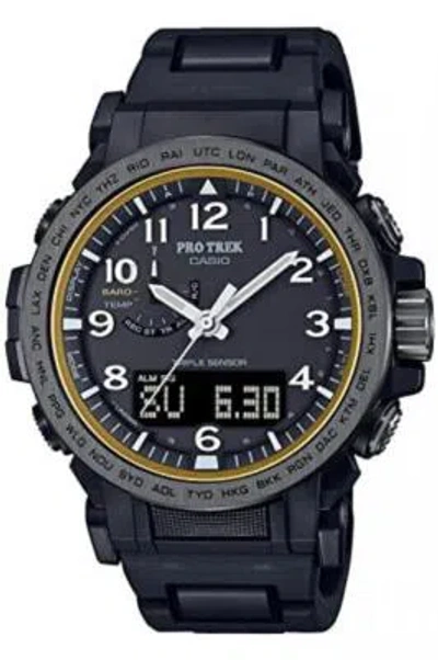 Pre-owned Casio Pro Trek Prw-51fc-1jf Black Climber Line Composite Band Solar Men Watch