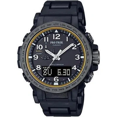 Pre-owned Casio Pro Trek Prw-51fc-1jf Black Climber Line Composite Band Solar Men Watch
