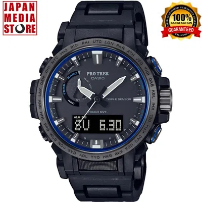 Pre-owned Casio Pro Trek Prw-61fc-1jf Black Climber Line Composite Band Solar Men Watch
