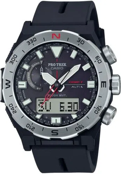 Pre-owned Casio Pro Trek Prw-6800-1jf Climber Line Radio Solar Analog Digital Men`s Watch